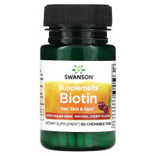 Biotin 5000 mcg, 60 Kautabletten mit Kirschgeschmack Swanson Health Products