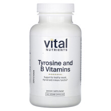 Vital Nutrients, Tyrosin und B-Vitamine, 100 Vegane Kapseln