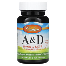 Carlson, Vitamin A & D, 100 Weichkapseln
