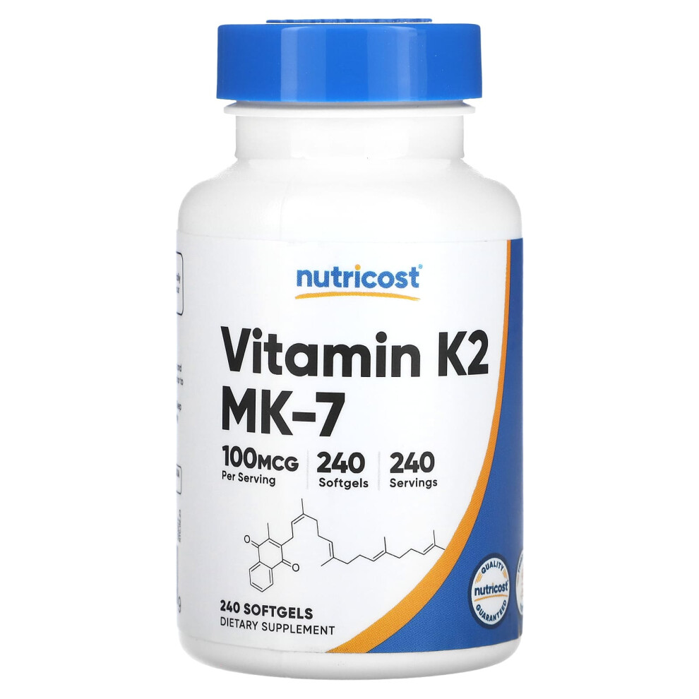 Nutricost , Vitamin K2, 100 Mcg, 240 Softgels
