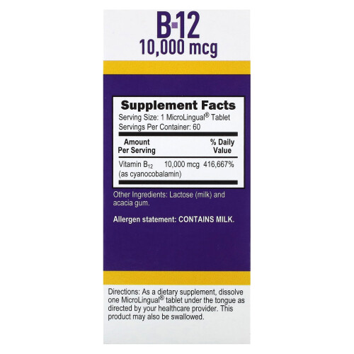 Superior Source, Cyanocobalamine B-12, 10 000 mcg, 60 Comprimés MicroLinguaux à Dissolution Instantanée 1