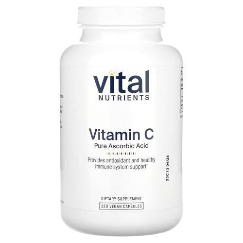 Vital Nutrients Vital Nutrients, Vitamine C Acide Ascorbique Pur, 220 Gélules Végétaliennes