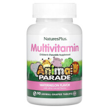 NaturesPlus, Animal Parade, Kinder-Kau-Multivitaminpräparat, Wassermelone, 90 tierförmige Tabletten