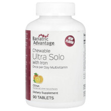 Bariatric Advantage, Ultra Solo à Croquer avec Fer, Agrumes, 90 Comprimés