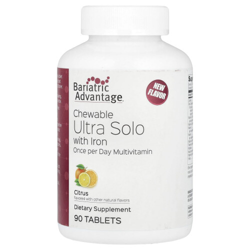 Bariatric Advantage, Ultra Solo à Croquer avec Fer, Agrumes, 90 Comprimés