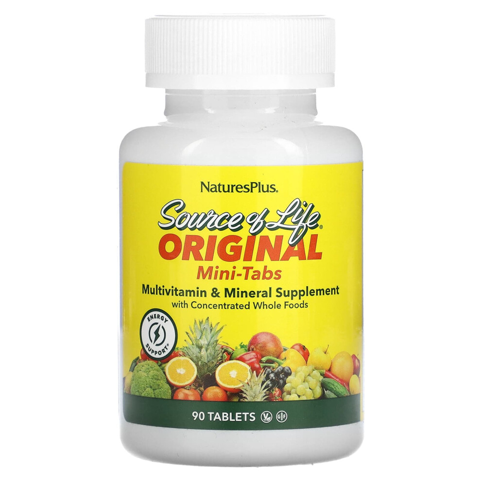 Naturesplus , Source Of Life, Original Mini-Tabs, Multi-Vitamin & Mineral Supplement With Concentrated Whole Food 90 Tablets