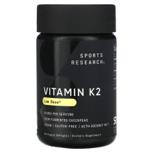 Sports Research, Vitamine K2, Faible Dosage, 45 mcg, 90 Softgels Végétaux