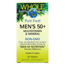 Natural Factors, Whole Earth & Sea, Männer 50+ Multivitamin & Mineral, 60 Tabletten