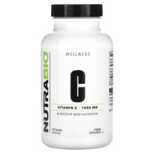 NutraBio, Vitamin C, 1.000 mg, 120 Kapseln