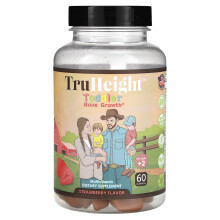 TruHeight, Croissance Osseuse Tout-Petits & Enfants, Pour Âges +2, Fraise, 60 Gommes
