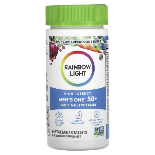 Rainbow Light, Men's One 50+ Daily Multivitamin, High Potency, 60 Vegetarian Tablets 1