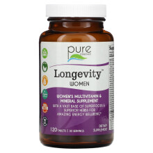 Pure Essence, Langlebigkeit Frauen, Frauen Multivitamin & Mineralstoffergänzung, 120 Tabletten