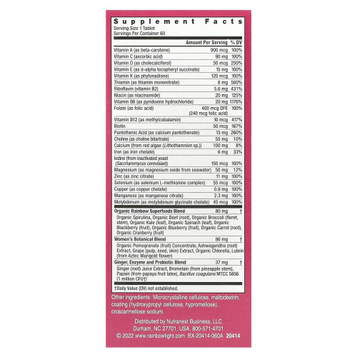 Rainbow Light Multivitamin One per Donne | 60 Compresse | Supporta Energia e Salute Antiossidante 1