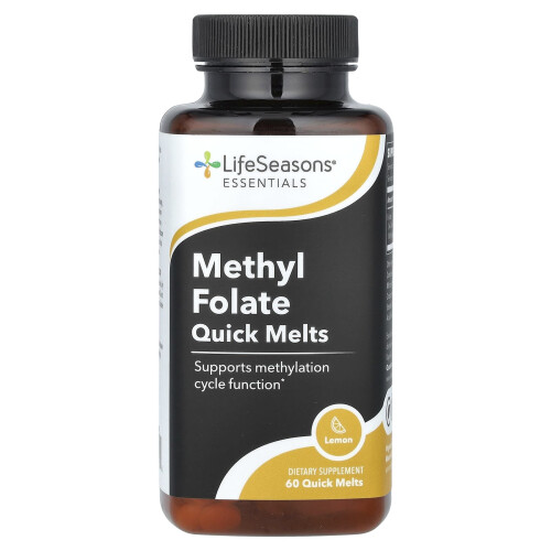 LifeSeasons, Méthyl Folate Quick Melts, Citron, 60 Quick Melts