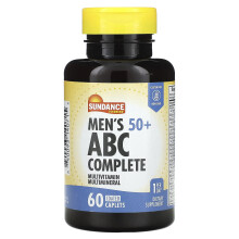 Sundance Vitamins, Hommes 50+, ABC Complète Multivitamines Multiminéraux, 60 Comprimés Pelliculés