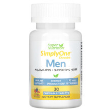 Super Nutrition, SimplyOne, Männer-Multivitamin + Unterstützende Kräuter, Wilde Beere, 30 Kautabletten