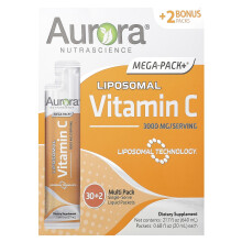 Aurora Nutrascience, Mega-Pack+ Vitamine C Liposomale, 3 000 mg, 32 Packs, 0,68 fl oz (20 ml) Chacun