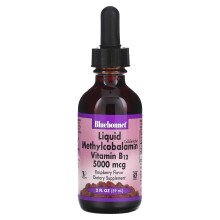 Bluebonnet Nutrition, CellulaireActive liquide Méthylcobalamine Vitamine B12, Framboise, 5 000 mcg, 2 fl oz (59 ml)