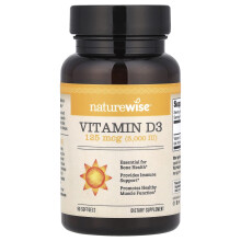 NatureWise, Vitamin D3, 125 mcg (5.000 IE), 90 Softgels
