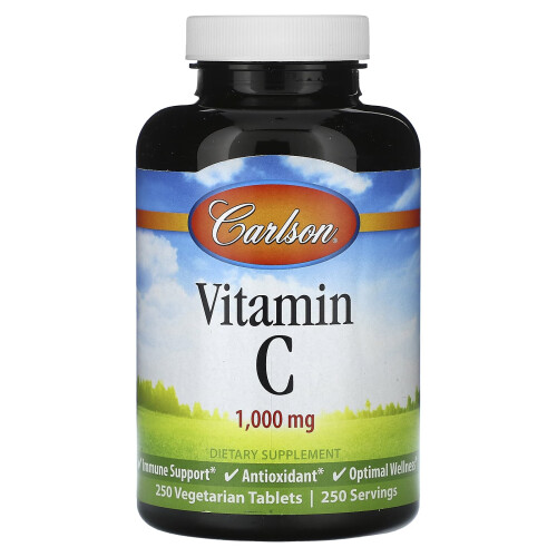 Carlson, Vitamine C, 1 000 mg, 250 Comprimés Végétariens