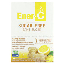 Ener-C, Vitamin C Trinkpulver, Zuckerfrei, Zitronen-Ingwer, 1.000 mg, 30 Beutel