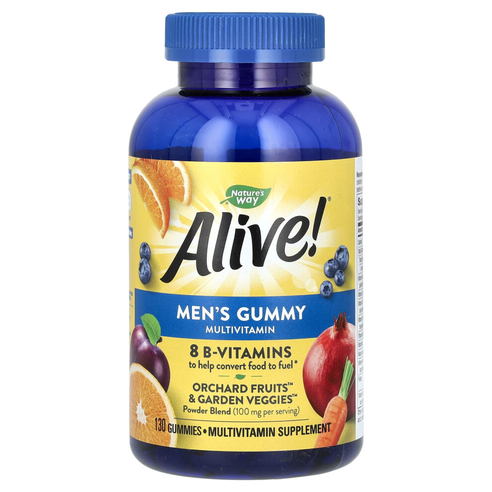 Nature's Way , Alive! Men's Gummy Multivitamin, Fruit, 130 Gummies