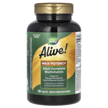 Nature's Way, Alive! Max3 Potenz, Adult Komplettes Multivitamin, Ohne Zusatz von Eisen, 180 Tabletten