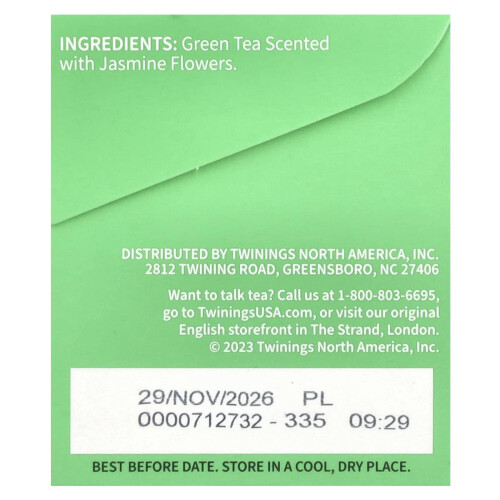 Twinings Twinings, Grüntee, Jasmin, 20 Teebeutel, 1,41 oz (40 g) 1