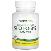 NaturesPlus, Verzögerte Freisetzung Shot-O-B12, 5.000 mcg, 60 Tabletten