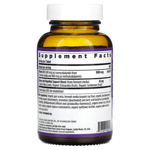 New Chapter, Vitamine B12 Fermentée, 1 000 mcg, 60 Comprimés Végétaliens 1