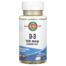 KAL, D-3, 125 mcg (5.000 IE), 90 Softgels