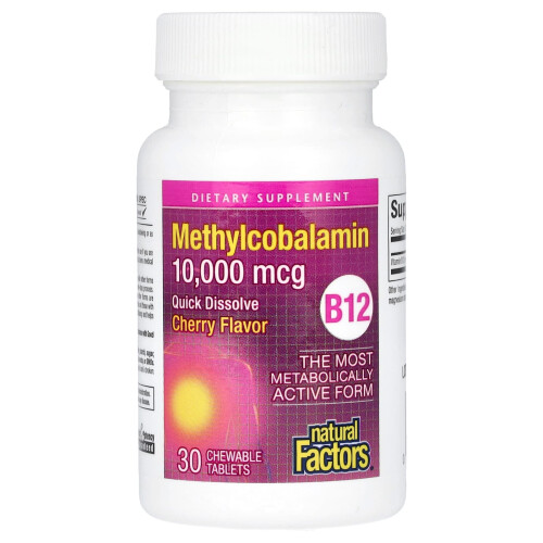 Natural Factors, B12 Methylcobalamin, Kirsche, 10.000 mcg, 30 Kautabletten 2