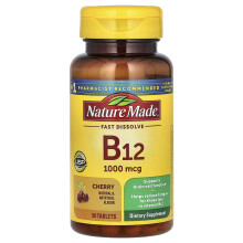Nature Made, B-12 Sublingual, Kirsche, 1.000 mcg, 50 Tabletten