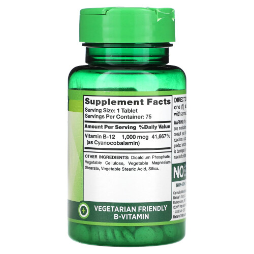 Nature's Truth, Vitamines, B-12 à Libération Prolongée, 1 000 mcg, 75 Comprimés 1