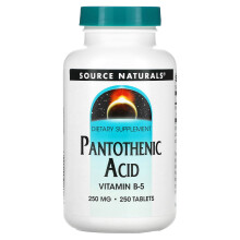 Source Naturals, Acide Pantothénique, 250 mg, 250 Comprimés