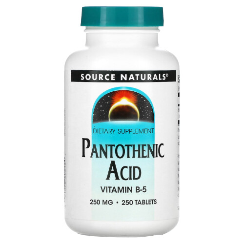 Source Naturals, Acide Pantothénique, 250 mg, 250 Comprimés