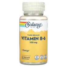 Solaray, Zeitverzögert, Vitamin B-6, 100 mg, 60 VegCaps