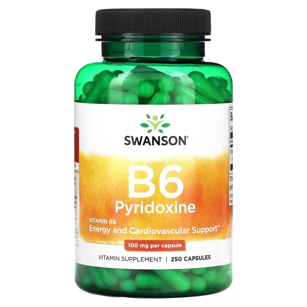 Swanson , B6 Pyridoxine, 100 Mg, 250 Capsules