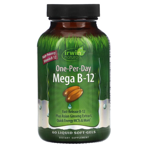 Irwin Naturals, One-Per-Day, Mega B-12, 60 Flüssig-Softgels