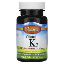 Carlson, Vitamine K2, 180 mcg, 90 Gélules Souples (90 mcg par Gélule Souple)