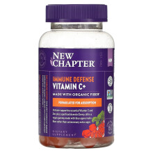 New Chapter, Défense Immunitaire Vitamine C+, Agrumes, 60 Gommes