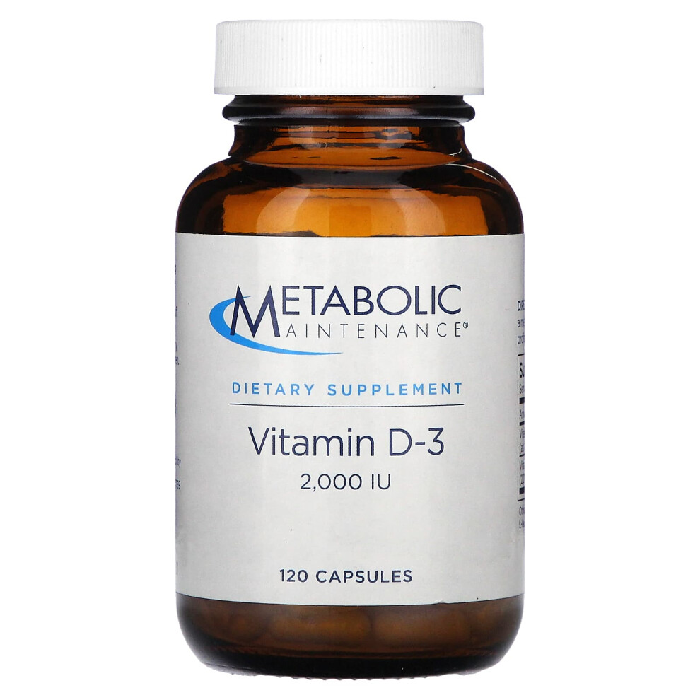 Metabolic Maintenance , Vitamin D-3, 2,000 Iu, 120 Capsules