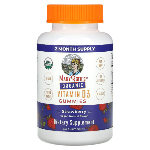 MaryRuth's, Bio-Vitamin-D3-Gummis, Erdbeere, 60 Gummis