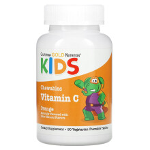 California Gold Nutrition, Kautabletten Vitamin C für Kinder, Orange, 90 vegetarische Tabletten