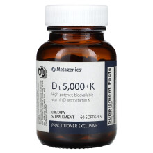 Metagenics, D3 5.000 + K, 60 Softgels