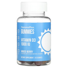 NaturesPlus, Gommes Vitamine D3, Baies Mixtes, 1 000 UI, 60 Gommes
