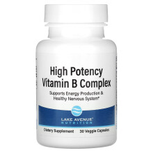 Lake Avenue Nutrition, Hochdosierter Vitamin B-Komplex, 30 Veggie-Kapseln