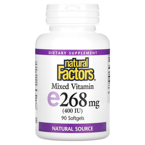 Natural Factors, Vitamine E Mixte, 268 mg (400 UI), 90 Softgels
