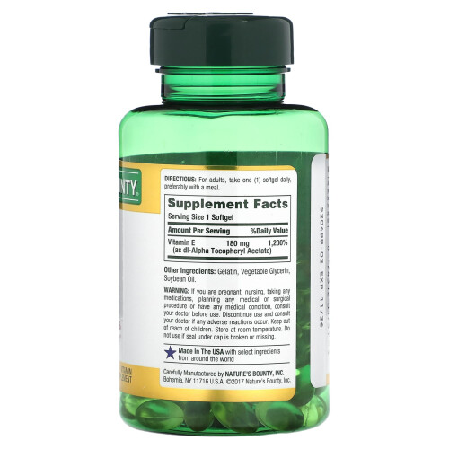 Nature's Bounty, Vitamin E, 180 mg, 120 Rapid Release Softgels 1