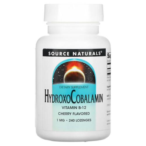 Source Naturals, HydroxoCobalamin, Vitamin B-12, Kirsche, 1 mg, 240 Lutschtabletten